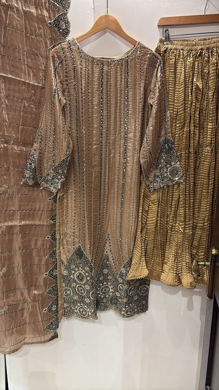 390P- EMBROIDERED & EMBELLISHED SILK SUIT