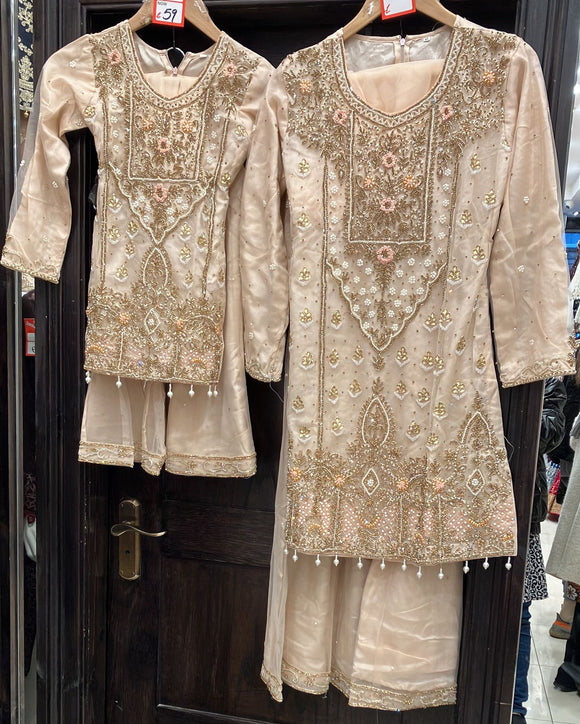 GIRLS EMBROIDERED SHARARA DRESS K645C