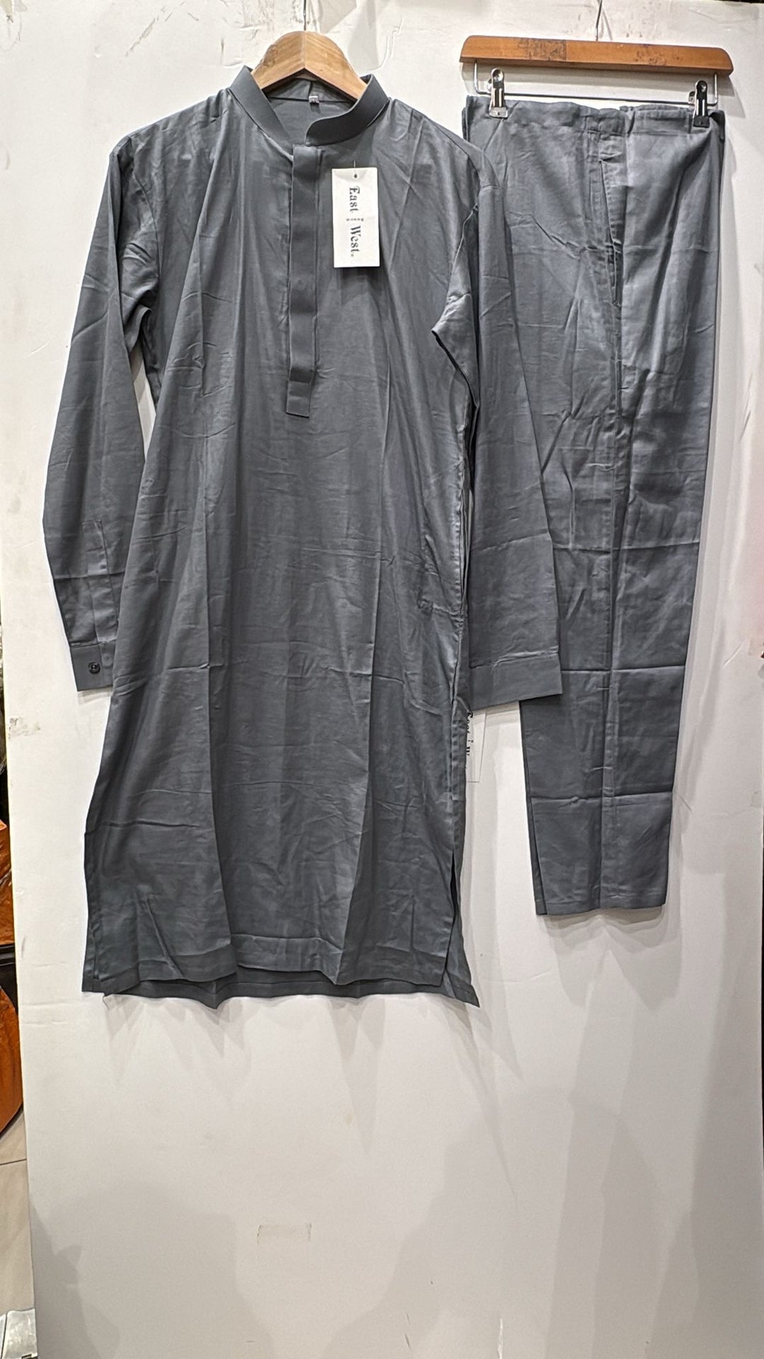 Dno. 02a Men's Grey traditional Kameez set