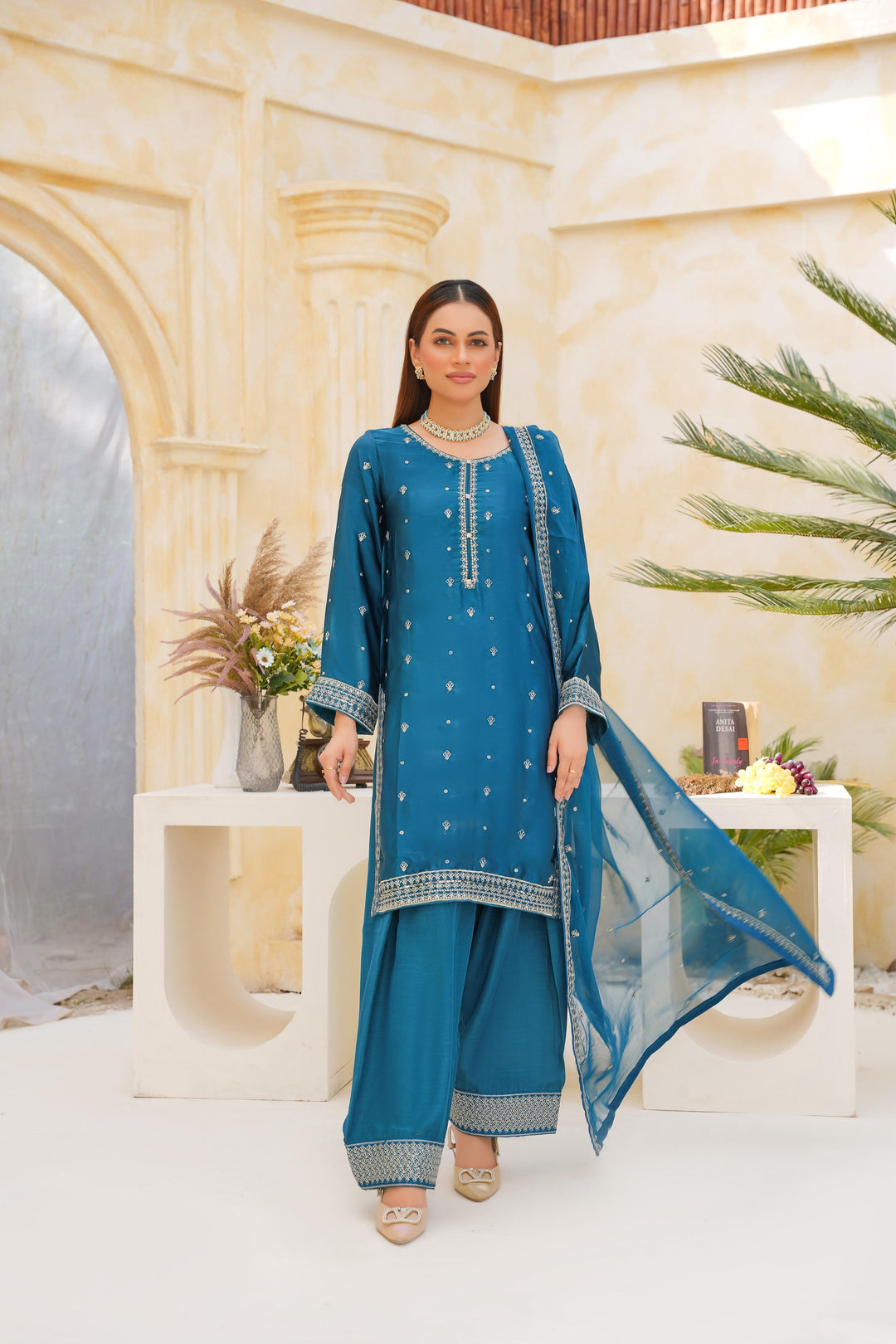 FN05 - Farshi Shalwar Silk Embroidered Suit