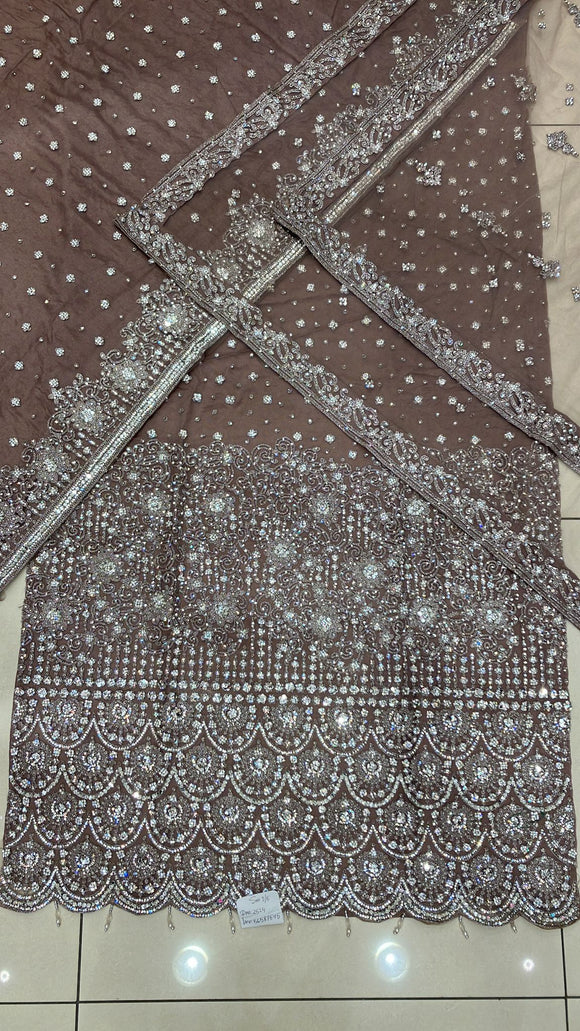 HEAVILY EMBROIDERED 4 PIECE SUIT UNSTITCHED 02NUP0c