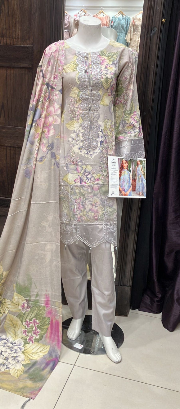 EMBROIDERED LINEN 3 PIECE SUIT MH14