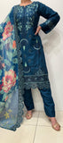 EMBROIDERED LINEN 3 PIECE SUIT 061A