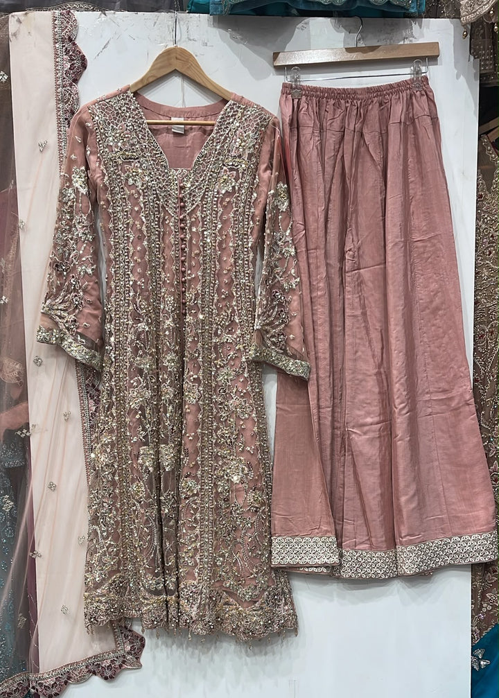 376B PINK EMBROIDERED 3 PIECE SUIT