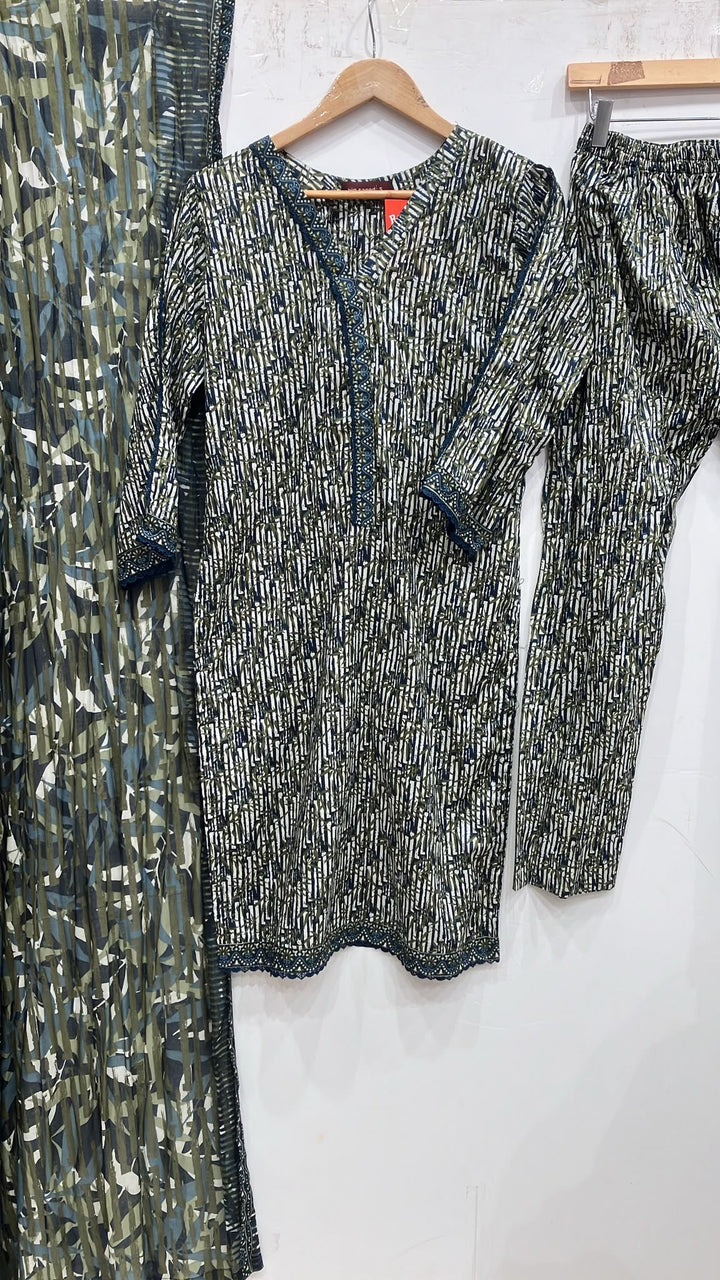 BN03 - LAWN PRINT 3 PIECE SUIT