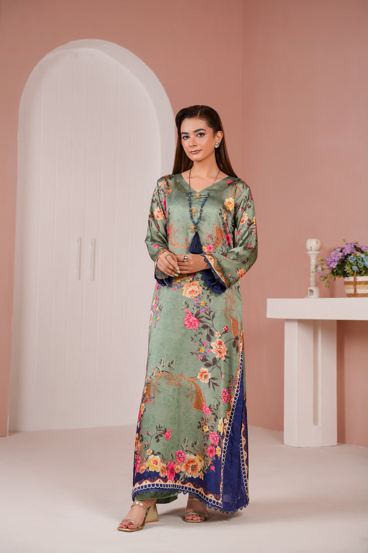 ZS04 - Elegant Silk 2-Piece co-ord Pakistani Suit