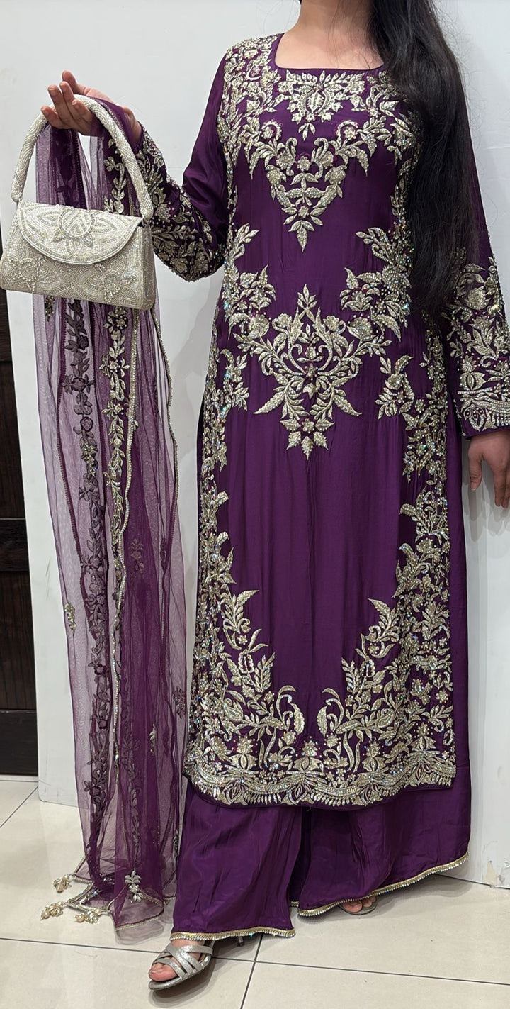 0141A- GEORGETTE FARSHI PALAZZO SUIT