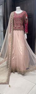 HEAVY EMBROIDERED NET LENGHA DRESS 0165C