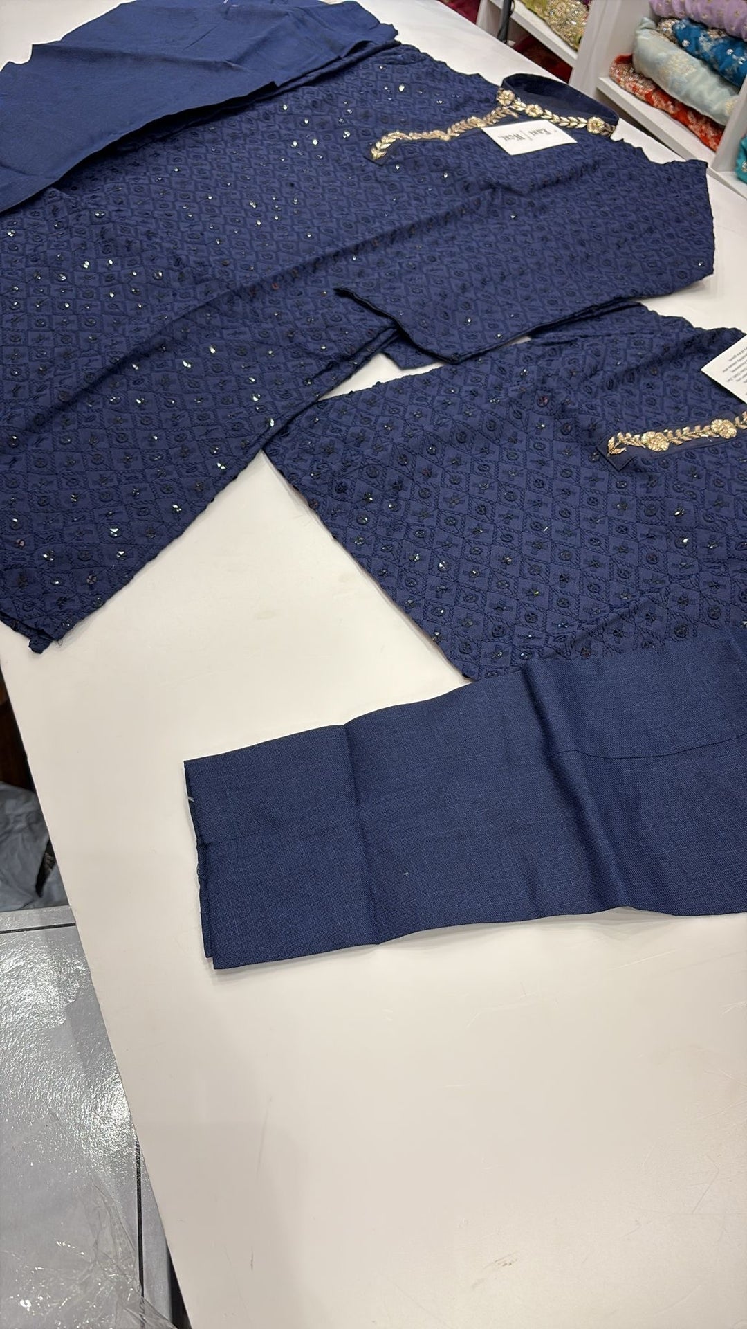 CK723 - Blue Chikankari Set for Boys and Men