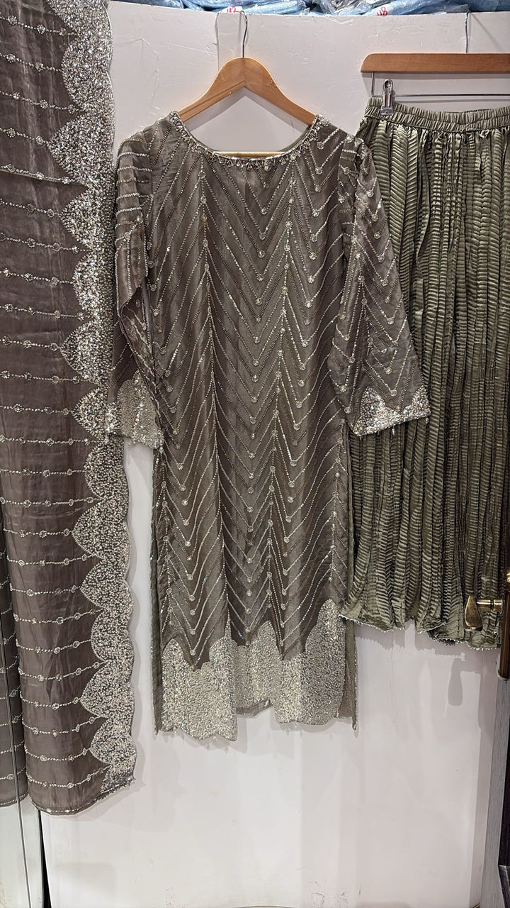 390T- EMBROIDERED & EMBELLISHED SILK SUIT