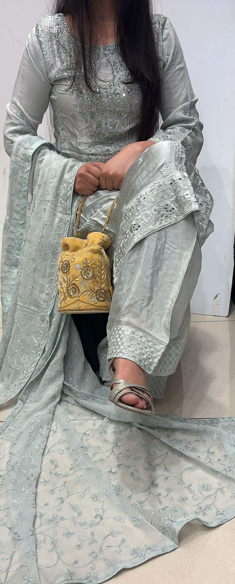AG22c- EMBROIDERED SILK 3 PIECE SUIT