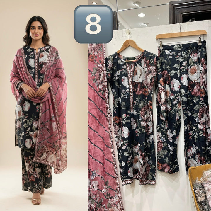 BL08- LINEN PRINT 3 PIECE SUIT