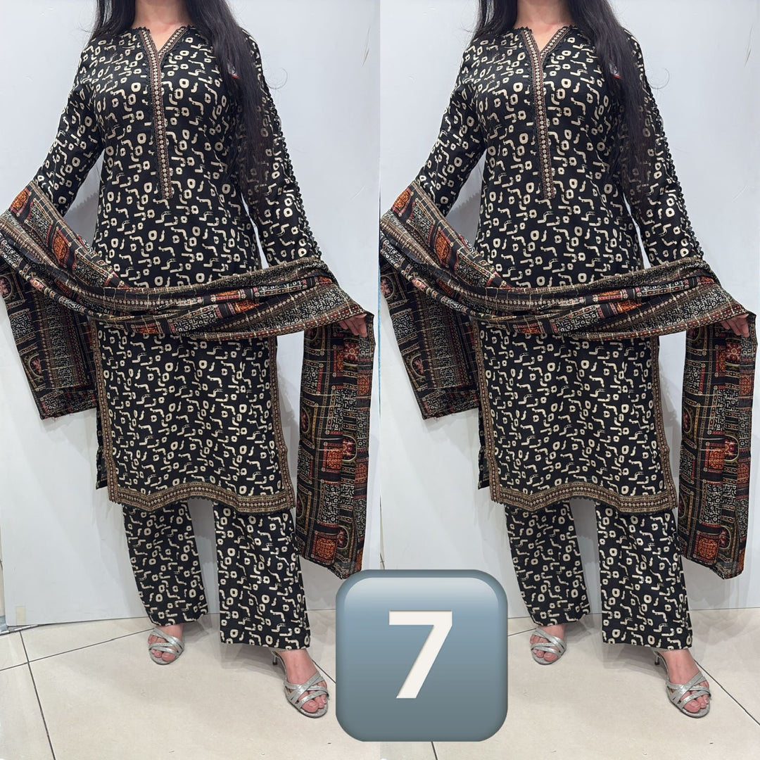 NL07 - Lawn Print 3 Piece Suit