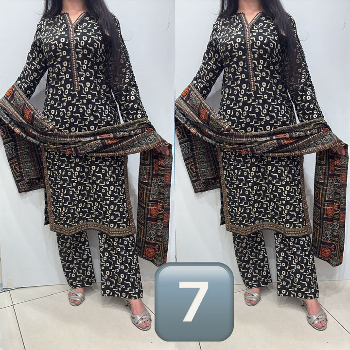 NL07 - Lawn Print 3 Piece Suit