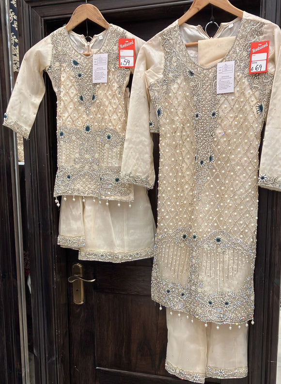 GIRLS EMBROIDERED SHARARA DRESS K647C