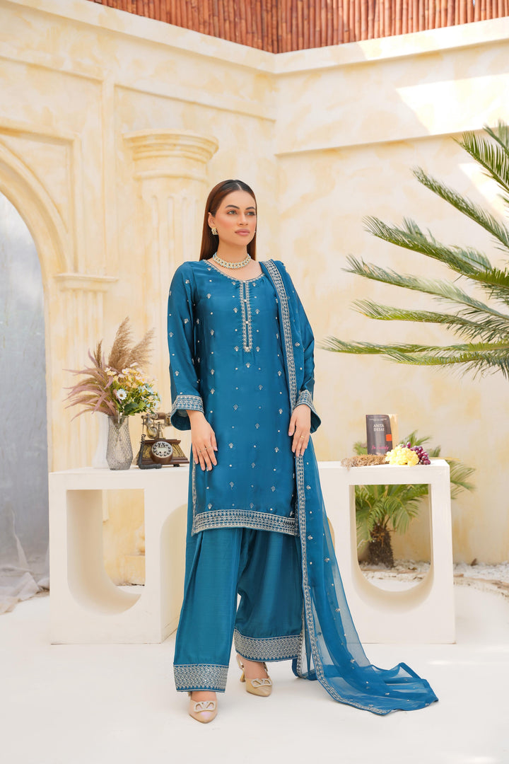 FN05 - Farshi Shalwar Silk Embroidered Suit