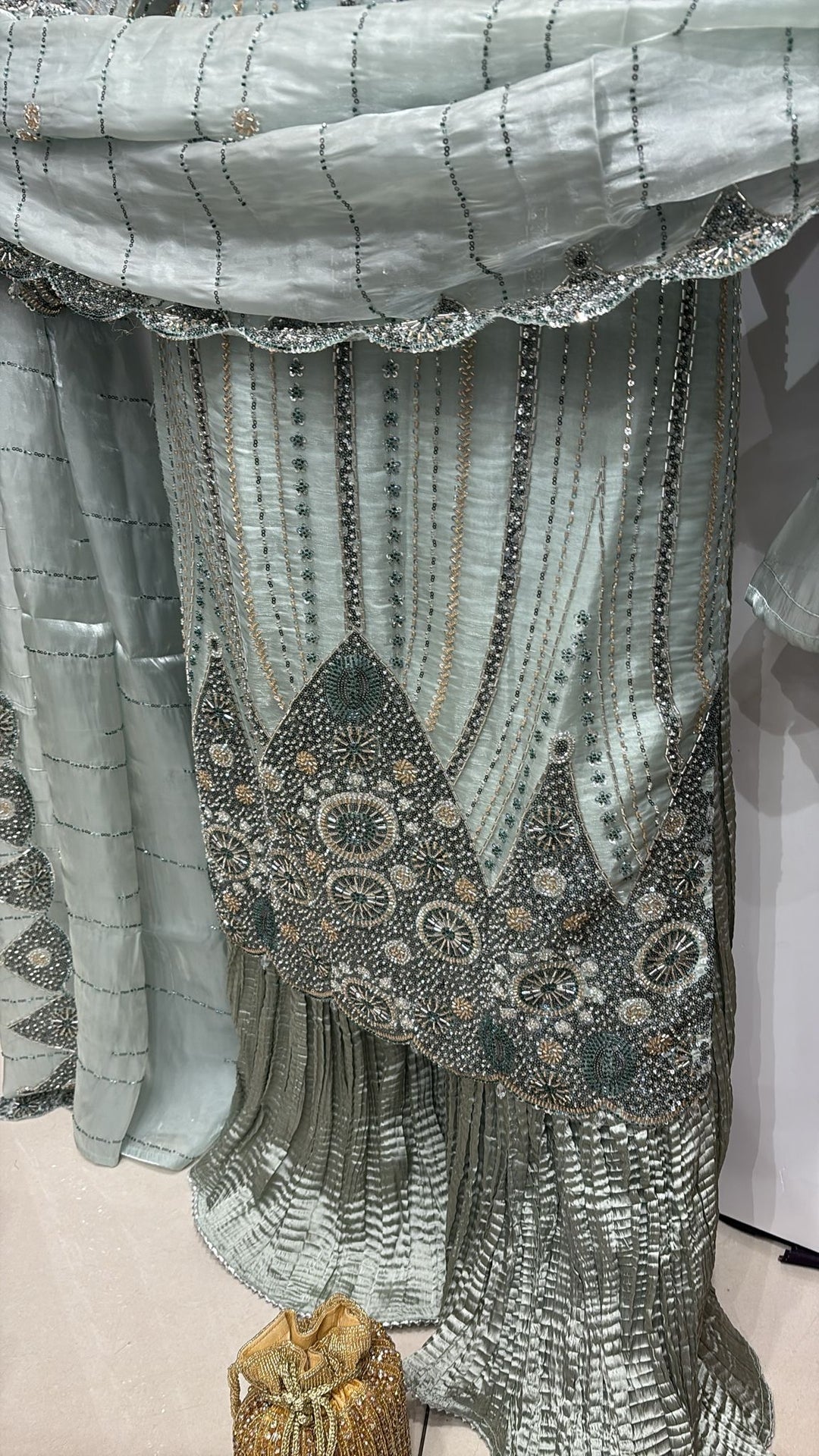 390E - EMBROIDERED & EMBELLISHED SILK SUIT