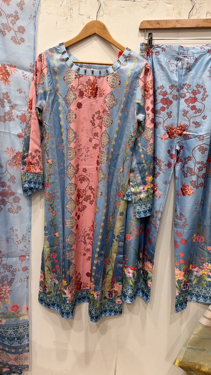 WL03 Embroidered Winter Linen 3-Piece Suit - East meets west clothing 