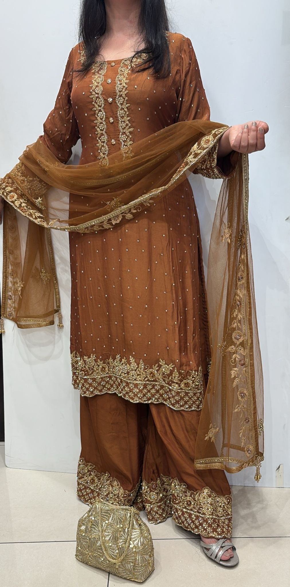 0142G- GEORGETTE FARSHI PALAZZO SUIT