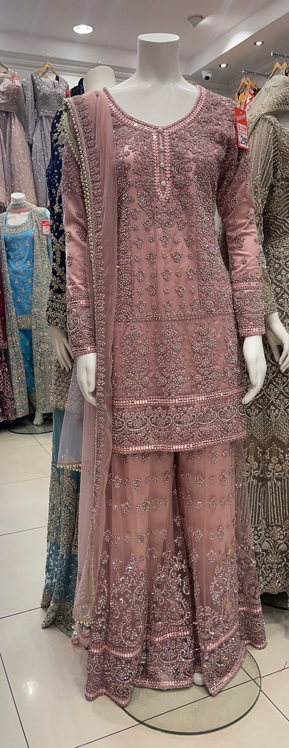 HEAVY EMBROIDERED NET 3 PIECE SUIT 157E