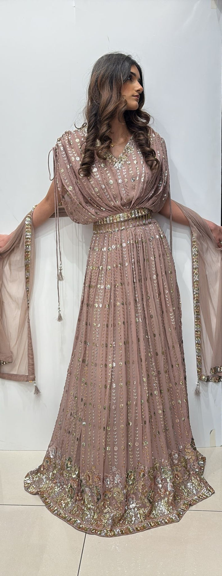 EMBROIDERED CHIFFON LENGHA CHOLI 0212A