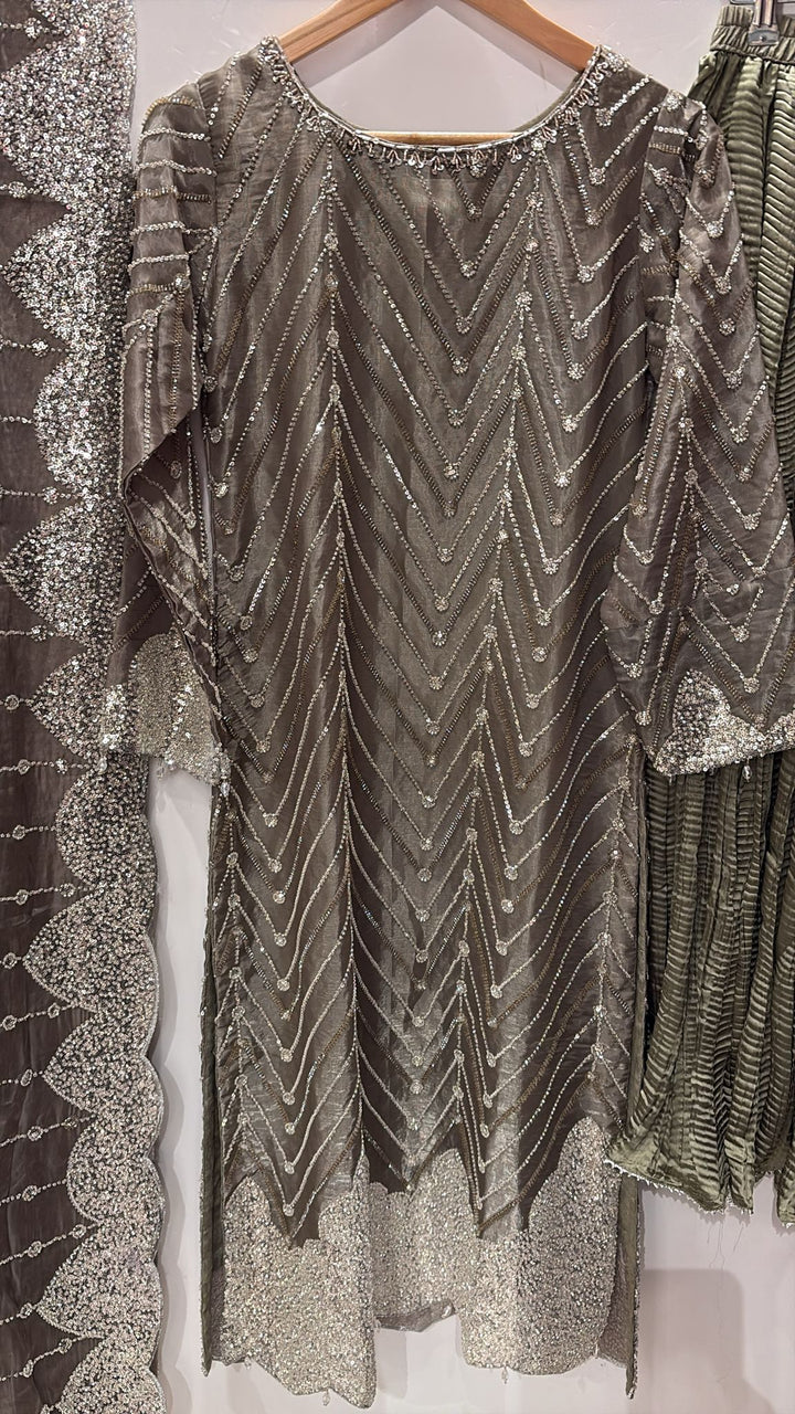 390T- EMBROIDERED & EMBELLISHED SILK SUIT