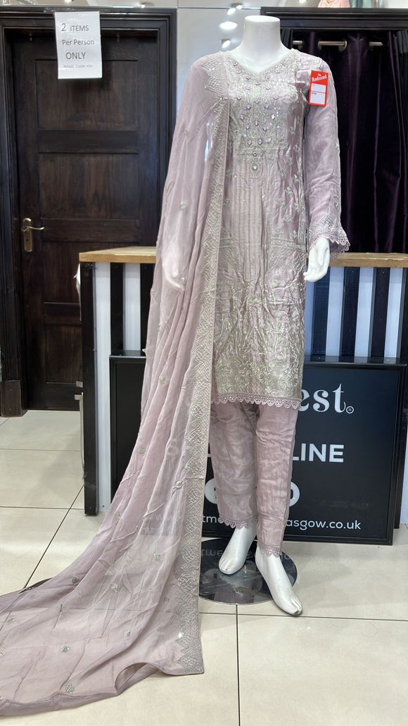 EMBROIDERED SILK 3 PIECE SUIT NA15