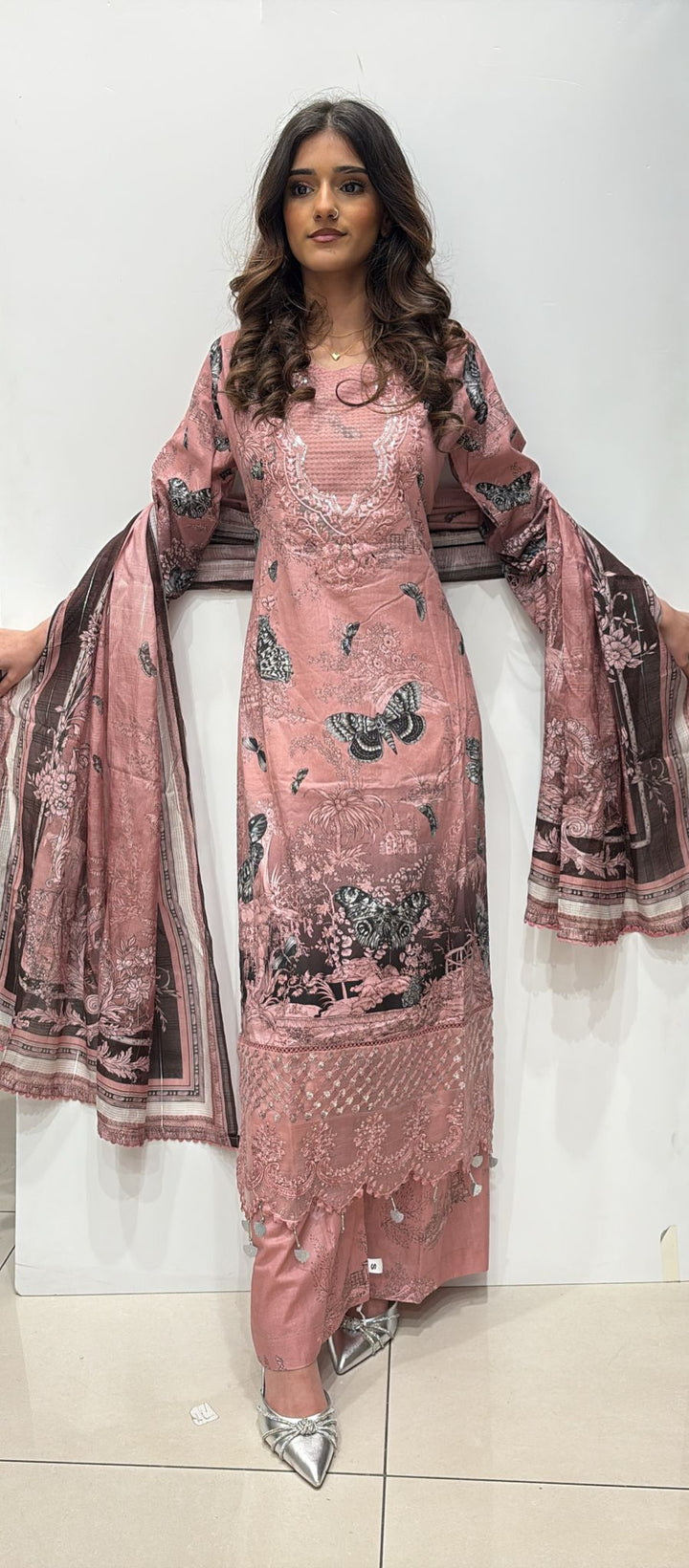 MP06 - Maria B inspired Embroidered Cotton 3pc suit