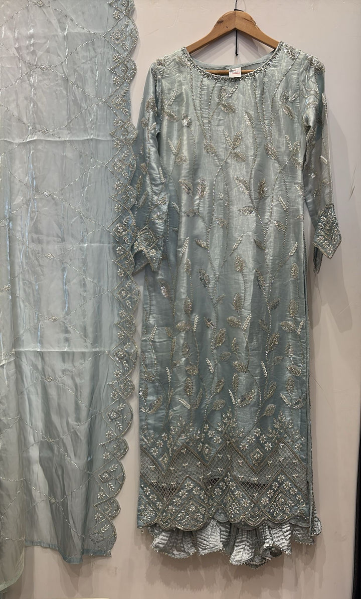 390B - EMBROIDERED & EMBELLISHED SILK SUIT