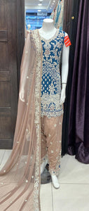 HEAVY EMBROIDERED NET 3 PIECE SHALWAR SUIT 189A