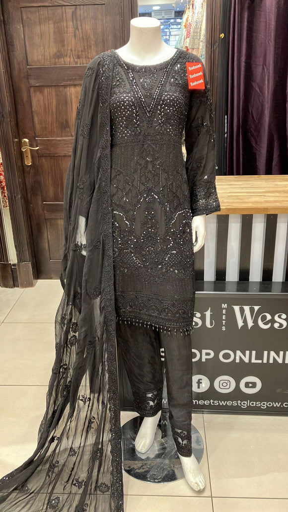 EMBROIDERED CHIFFON 3 PIECE SUIT 479C