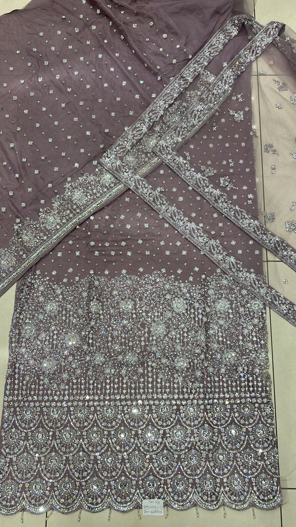 HEAVILY EMBROIDERED 4 PIECE SUIT UNSTITCHED 02NUP0a
