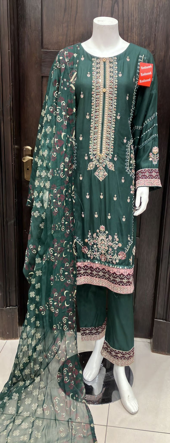 EMBROIDERED LINEN 3 PIECE SUIT 70C