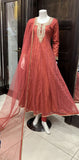 EMBROIDERED NET LONG DRESS 3 PIECE 307A