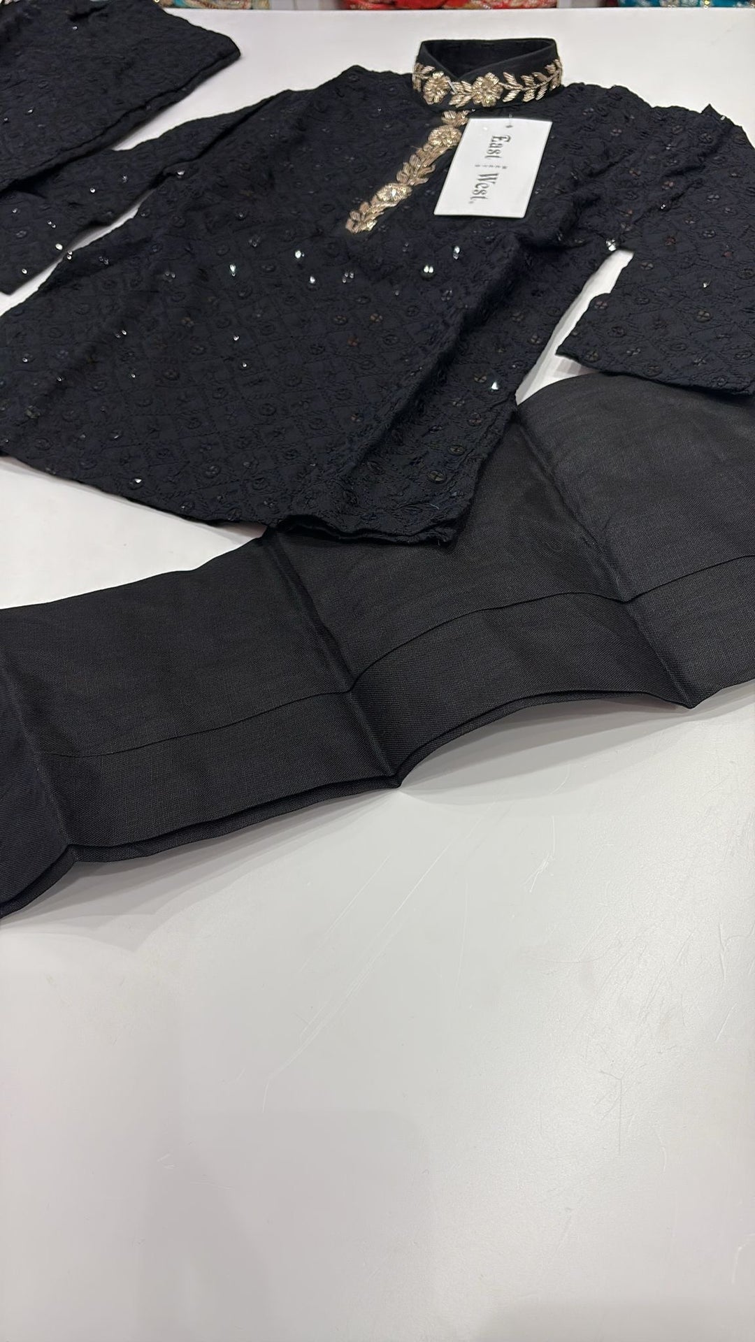 CK721 - Black Chikankari Set for Boys and Men