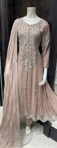 EMBROIDERED CHIFFON 3 PIECE SUIT 424A