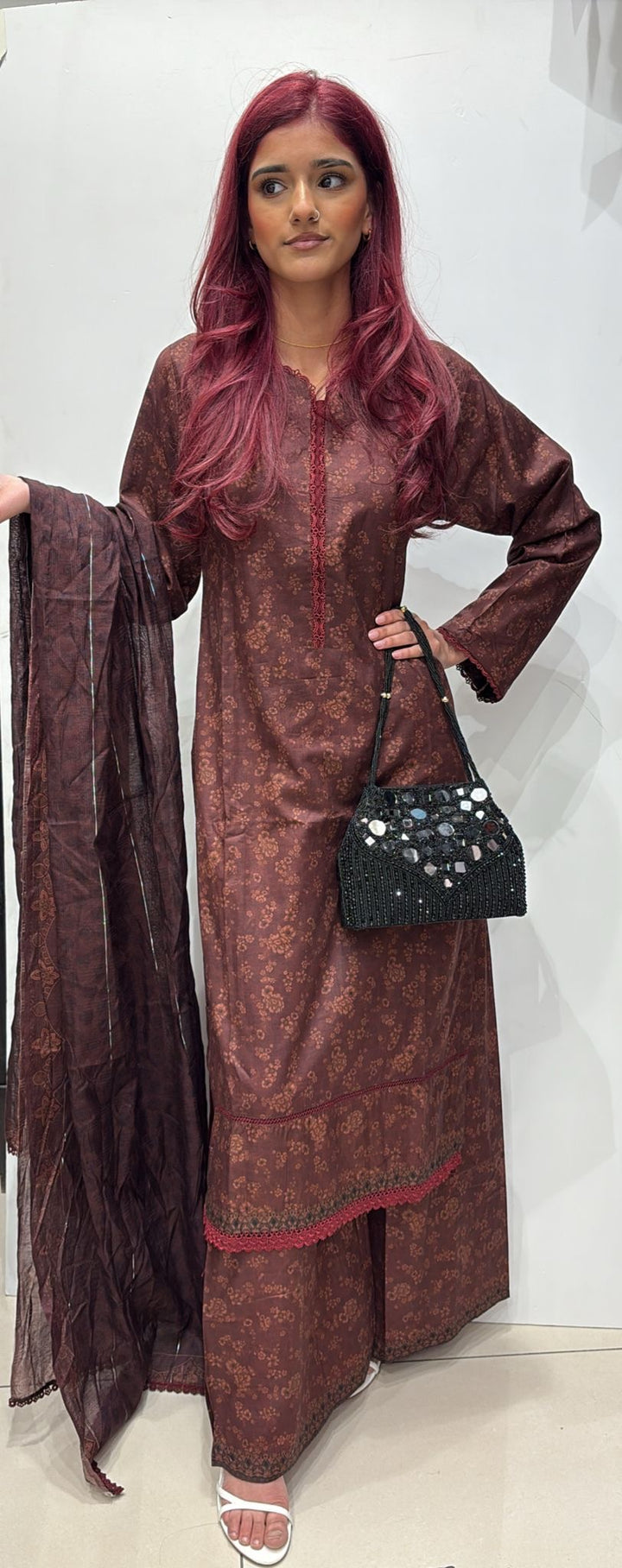 BR56 - Baroque Inspired Lawn Print 3 Piece suit
