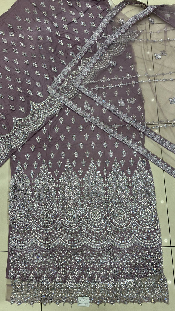 HEAVILY EMBROIDERED 4 PIECE SUIT UNSTITCHED 01NUS0b
