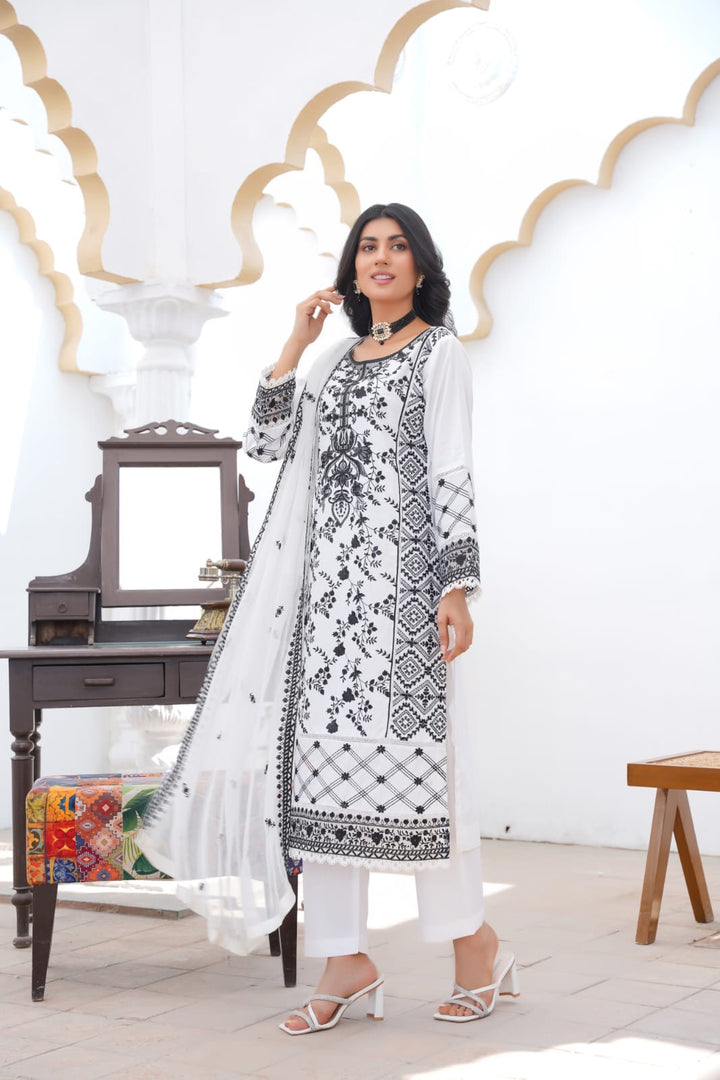 LP09C - EMBROIDERED LINEN 3 PIECE SUIT