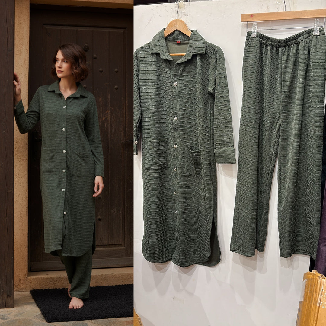 LC02 - GREEN WINTER LYCRA CO-ORD SETS