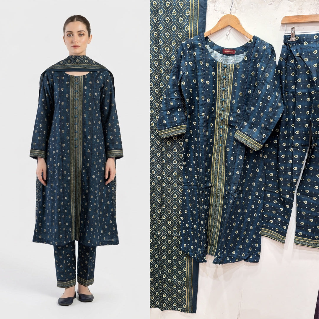 KBS05 Bin Saeed Soft Winter Khadder 3-Piece Suit - East meets west clothing 