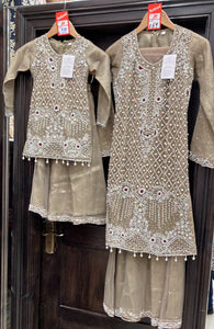 GIRLS EMBROIDERED SHARARA DRESS K647E