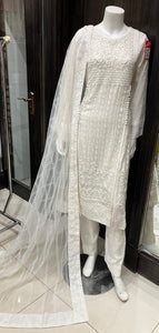 EMBROIDERED CHIFFON 3 PIECE SUIT 348D
