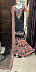 HEAVILY EMBROIDERED GHARARA SUIT 0172D