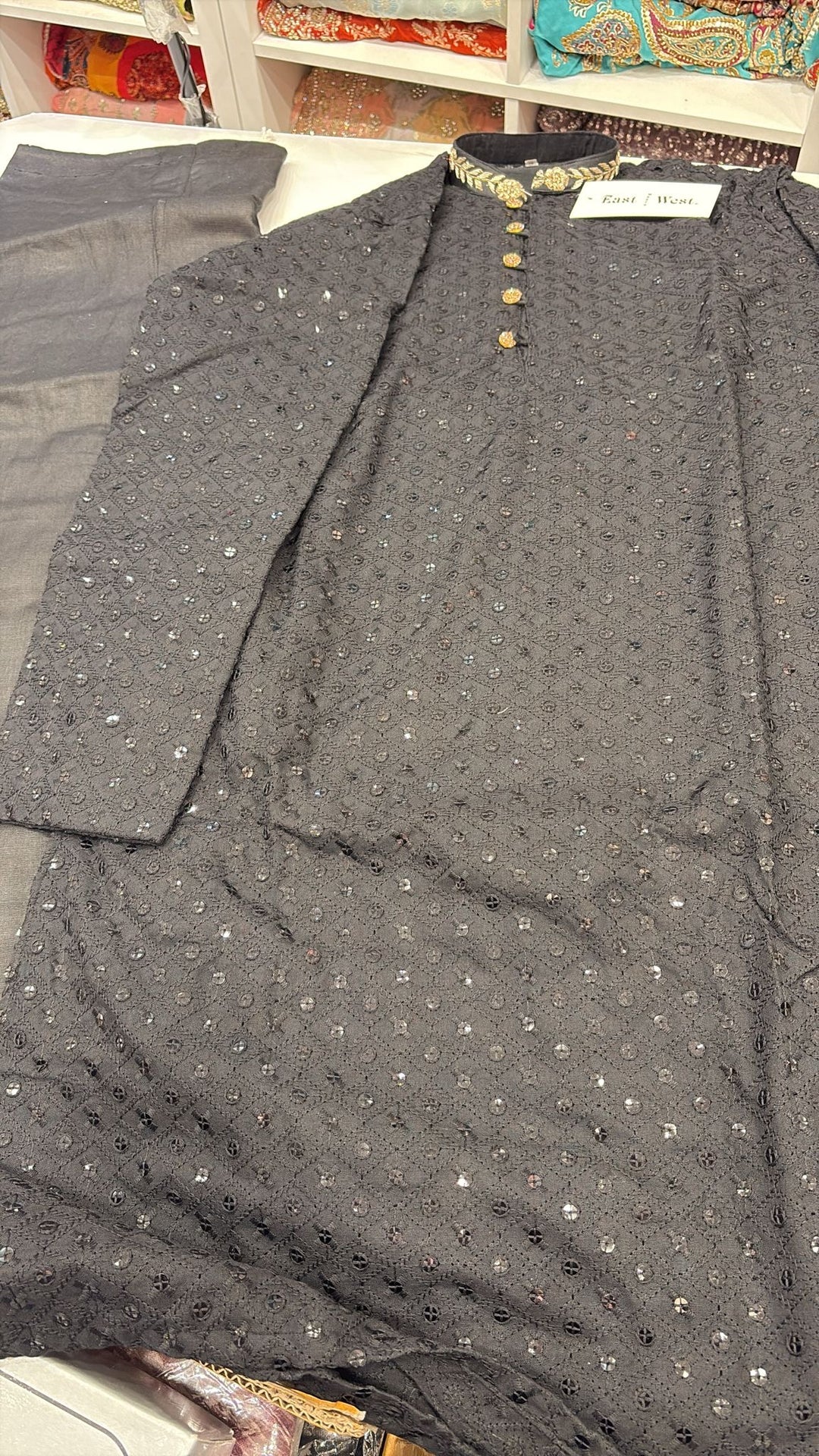 CK726 - Black Chikankari Set for Boys and Men