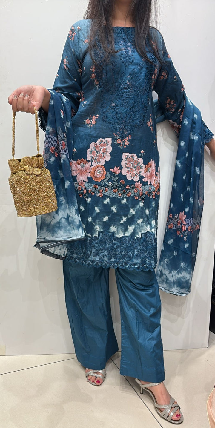 1121A - EMBROIDERED COTTON 3 PIECE SUIT