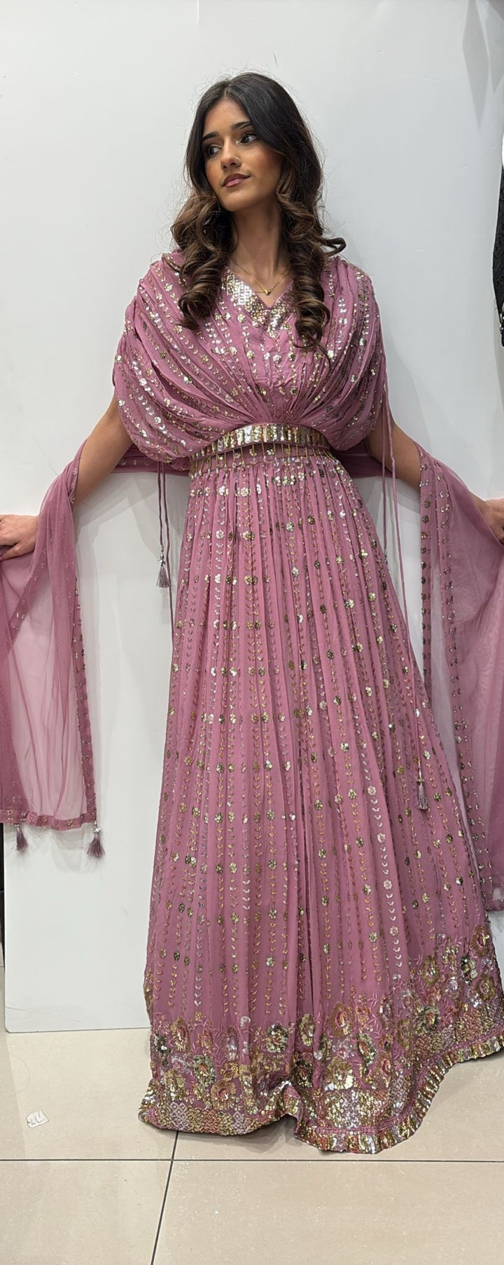 EMBROIDERED CHIFFON LENGHA CHOLI 0212C