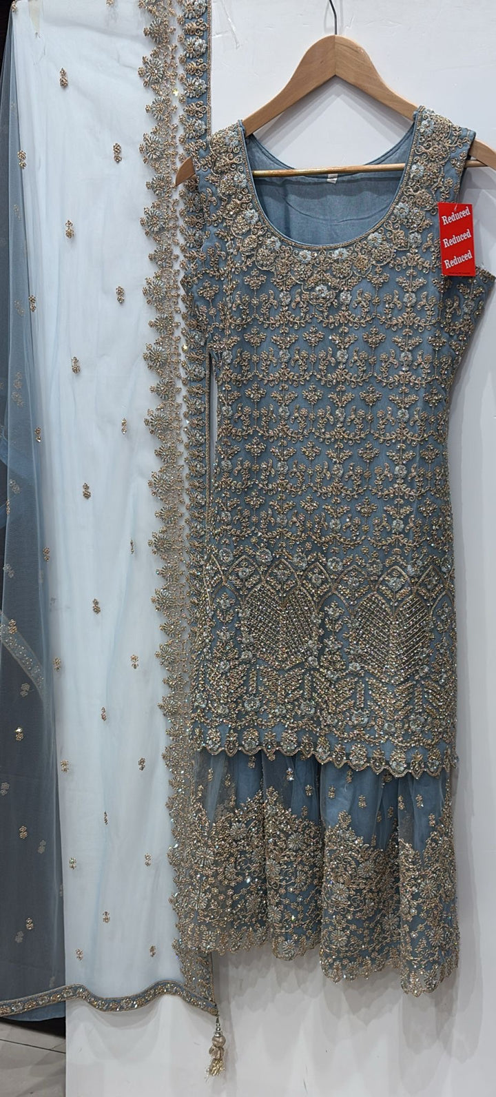 7006C- EMBROIDERED & EMBELLISHED SHARARA SUIT