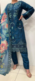 EMBROIDERED LINEN 3 PIECE SUIT 061A