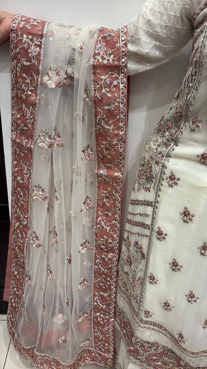 367a- CHIFFON EMBROIDERED SHARARA SUIT